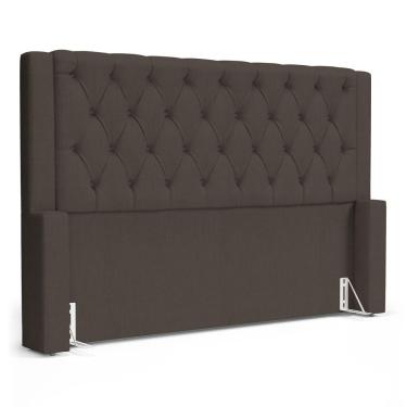 Imagem de Cabeceira Atena Para Cama Box King Size 195cm Capitonê Com Frame Linho Cacau - Desk Design