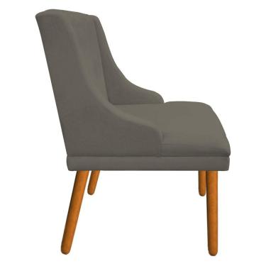 Imagem de Kit 10 Cadeiras de Jantar Suede Marrom Rato Pés Palito