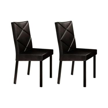 Imagem de Cadeira de Cozinha 1737 Kit 2 Un Preto/Courino Preto - Carraro
