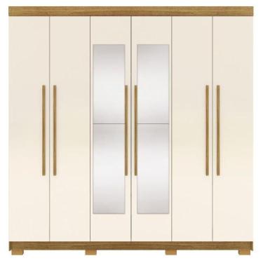 Imagem de Guarda Roupa Casal 6 Portas 2 Gavetas Espelho Champanhe - MILANI MOVEL