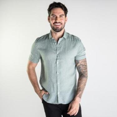 Imagem de Camisa Calvin Klein Cannes Manga Curta Verde-Masculino
