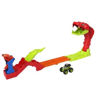 Imagem de Hot Wheels Monster Trucks Pista Bone Shaker e Cobra - Mattel