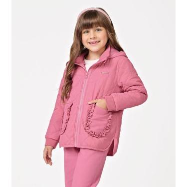 Imagem de Jaqueta Puffer com Capuz Trick Nick Rosa, 8, Rosa