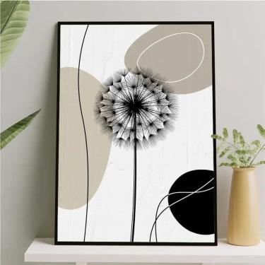 Imagem de Quadro Dente De Leão - Abstrato 45X34Cm - Com Vidro Preta