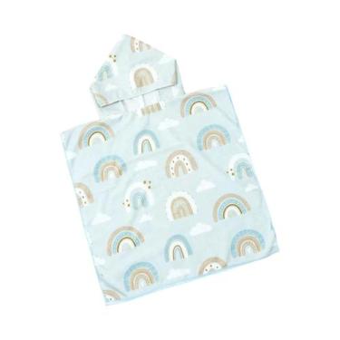 Imagem de Roupão De Banho Infantil Com Capuz Em Microfibra, Toalha De Praia E Pi