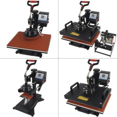 Imagem de Prensa Térmica Sublimação 8x1 Caneca Camiseta Boné Chinelo Prato Copo 