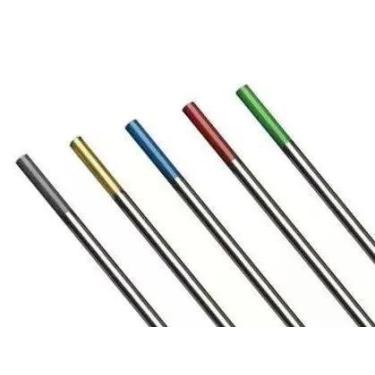 Imagem de 05 un Eletrodos de Tungstênio 2,4mm: 1 Ponta Dourada + 1 Ponta Azul + 