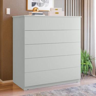 Imagem de Aparador para Sala de Estar 5 Gavetas com Vidro 86,8cm com Compacta Ci