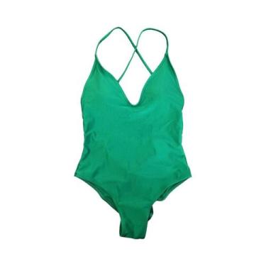 Imagem de Maiô Feminino Sexy Acolchoado De Uma Peça, Cor Sólida, Roupa De Praia 