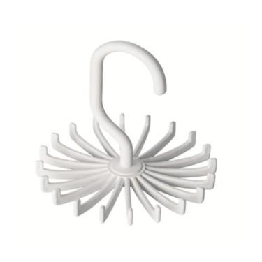 Imagem de Cabide Plástico Giratório Para Gravatas Cor Branco Ordene