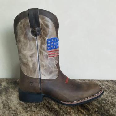 Imagem de Bota Texana Masculina Texas Rodeo Couro Legítimo Marrom EUA, 39