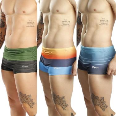 Imagem de Kit 3 Sungas Masculina Estampada Boxer Forrada Premium-Masculino