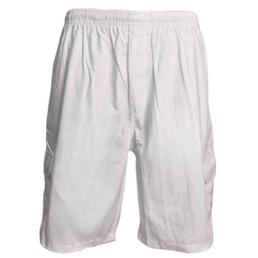 Imagem de Bermuda Masculina Sarja Com Elástico Branca Plus Size-Masculino