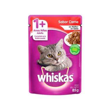 Imagem de Ração Úmida para Gato Whiskas Sabor Carne Sachê 85g