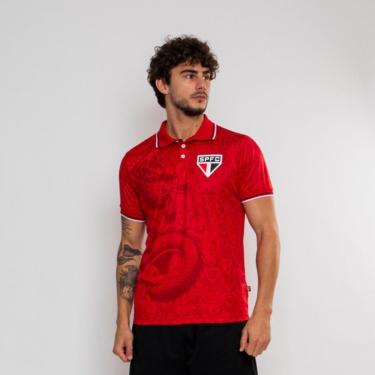 Imagem de Camiseta Polo Oficial São Paulo Escudo Masculina-Masculino