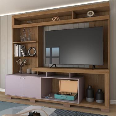 Imagem de Estante para TV Até 55 Polegadas Cinema 2 Portas Marrom/Cacau - Panorama Móveis