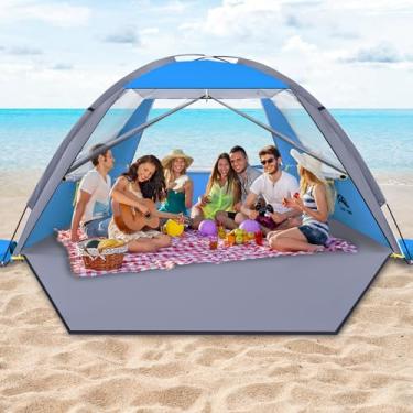 Imagem de HAPPY TRAVEL Tenda de Praia, Proteção Uv Upf 50+, Abrigo para 3/4/5/6/7/8 Pessoas, Told...