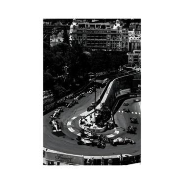 Imagem de Pôster De Corrida De Fórmula 1 Preto E Branco Em Tela Para Decoração D
