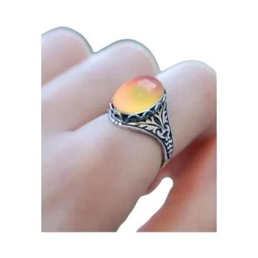 Imagem de Anel De Noivado Redondo Retro Com Sensor De Temperatura Que Muda De Co