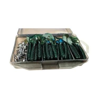 Imagem de 50PCS GOBAIT T Tail Grub Worm Soft Lure 5cm 6cm 7cm Com Isca Metálica 