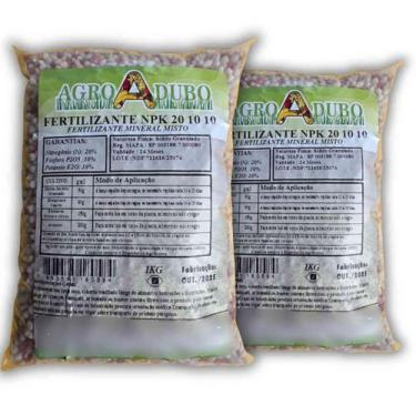 Imagem de Adubo Npk 20 10 10 - 2Kg Para Cobertura Do Seu Gramado - AGROADUBO