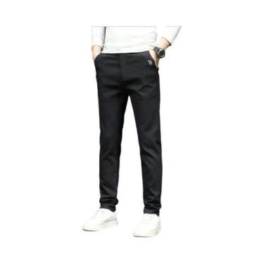 Imagem de Calças Casuais Masculinas De Outono Inverno Com Corte Slim E Stretch, 
