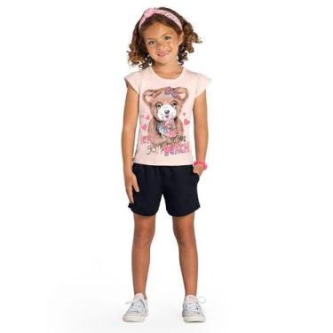 Imagem de Shorts básico infantil menina em moletinho Brandili, 4, Preto