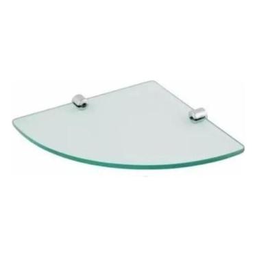 Imagem de Porta Shampoo De Vidro Canto 30x20 Incolor Com Suporte Cor:Incolor - J