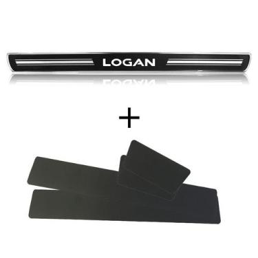 Imagem de Jogo de soleiras Renault Logan PREMIUM - NP Adesivos, PRETO ELEGANCE