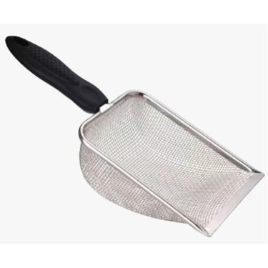 Imagem de Pá Coletora para Areia de Gato em Aço Inox  Pazinha Higiênica Premium 