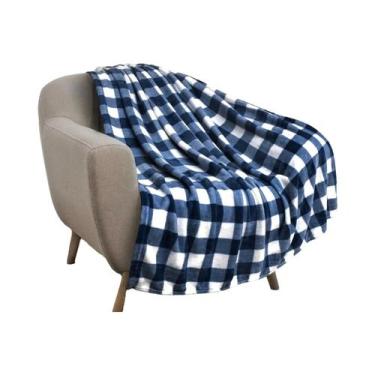 Imagem de Cobertor De Flanela Xadrez Preto E Vermelho, Quente E Macio, Presente 