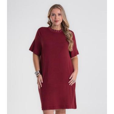 Imagem de Vestido Feminino Molecotton Plus Size Secret Glam Vermelho, Plus G2, V