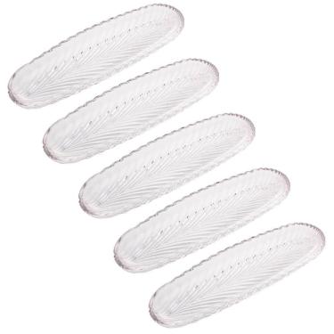 Imagem de Kit 5 Pratos de Cristal Leaf 39x14cm Lyor Travessa Bandeja P