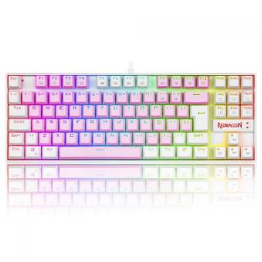 Imagem de Teclado Mecânico Gamer Redragon, Kumara, RGB, Switch Blue, Rosa E Branco - K552pw-rGB