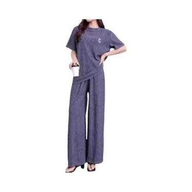 Imagem de Conjunto De Pijamas Femininos Quentes De Flanela Com Manga Longa Em Ve
