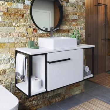 Imagem de Gabinete para Banheiro Suspenso Industrial - Placa e Ponto, Branco
