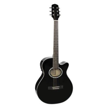 Imagem de Violão eletroacústico aço mini jumbo cutaway gsf-1d ceq bk pre com afi