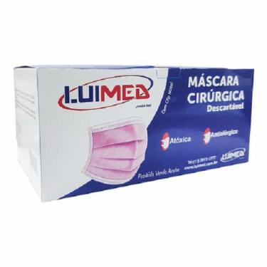 Imagem de Máscara cirúrgica tripla descartável c/ elástico c/ 50 unidades - Luim