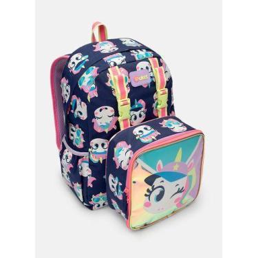 Imagem de Mochila Costas Com Lancheira Unicórnio Tênis Puket
