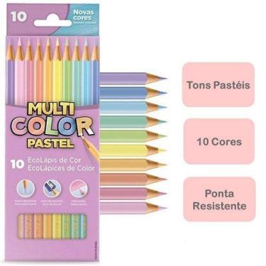 Imagem de Lápis De Cor Multi Color Pastel Novas Cores Ecolápis-10Cores - Multe C