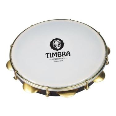 Imagem de Pandeiro proficional timbra 11 pol formica freijo pele prismatica c/ca