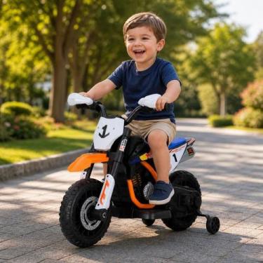 Imagem de Moto Elétrica Infantil 2 Rodas Com Rodinhas Bateria Recarregável Laran