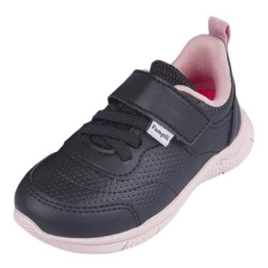 Imagem de Tênis Infantil Menina Maciez Fácil Calce Mini Soft Pampili, Preto, 26