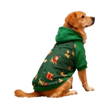 Imagem de Hoodie Festivo De Natal Para Animais De Estimação, Roupas De Festa Par