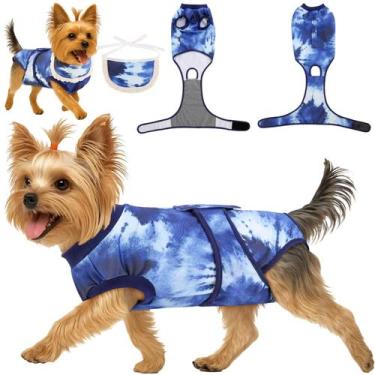 Imagem de Macacão de recuperação para cães YibooAura com bandana pós-cirúrgico