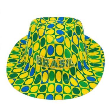 Imagem de Chapéu Malandrinho Brasil Festa Copa Bolinhas Verde Amarelo - Senhor P