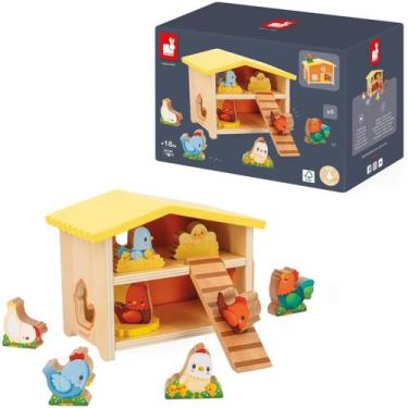 Imagem de Brinquedo Meu Primeiro Galinheiro Educativo de Madeira Infantil Didáti
