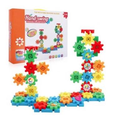 Imagem de Brinquedo Educativo Blocos De Montar Engrenagem Hand-Swing 63 Peças - 