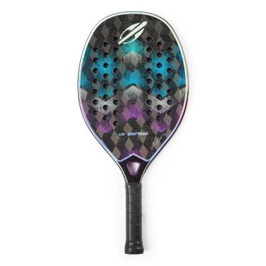Imagem de Raquete de Beach Tennis Vini Font II Carbono 24K Triaxial Roxo e Azul Mormaii