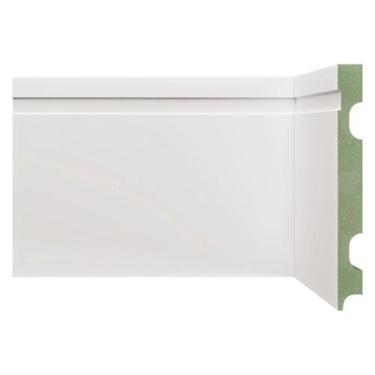 Imagem de Kit Rodapé de MDF 20 Barras Frisadas de 15CMX2,40m Rende 48m Branco/Fr
